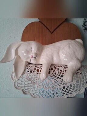 Ceramic White Sleeping Bunny